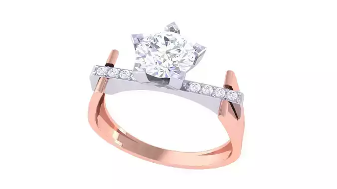 Women Solitaire Ring 3dm stl 3mf mtl gltf glb obj render 3D print model