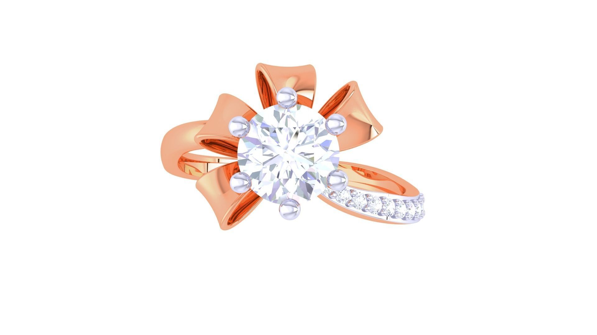 Women Solitaire Ring 3dm stl 3mf mtl gltf glb obj render 3D print model_9