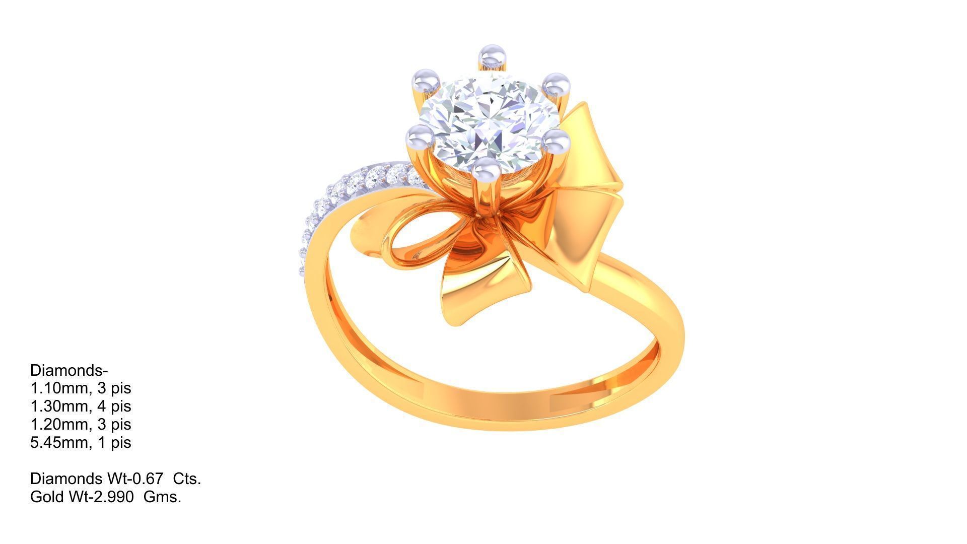 Women Solitaire Ring 3dm stl 3mf mtl gltf glb obj render 3D print model_2