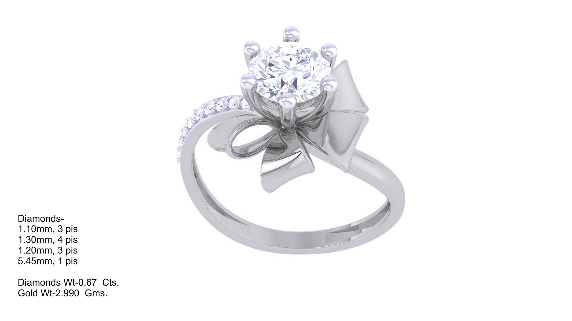 Women Solitaire Ring 3dm stl 3mf mtl gltf glb obj render 3D print model_4