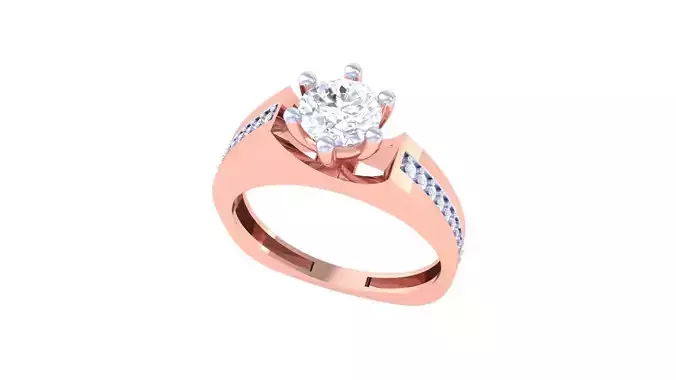 Women Solitaire Ring 3dm stl 3mf mtl gltf glb obj render