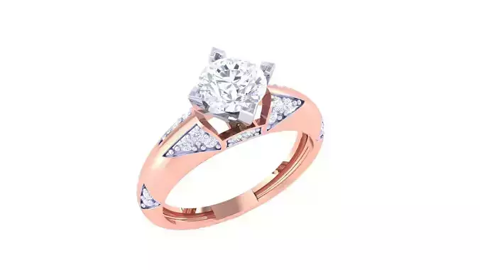 Women Solitaire Ring 3dm stl 3mf mtl gltf glb obj render