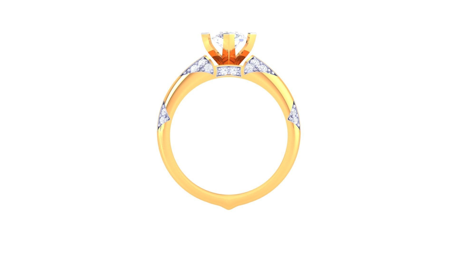 Women Solitaire Ring 3dm stl 3mf mtl gltf glb obj render 3D print model_10