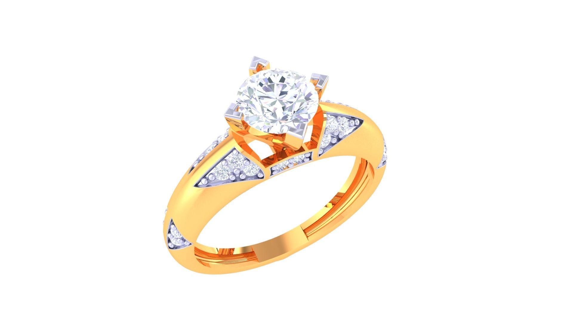 Women Solitaire Ring 3dm stl 3mf mtl gltf glb obj render 3D print model_4