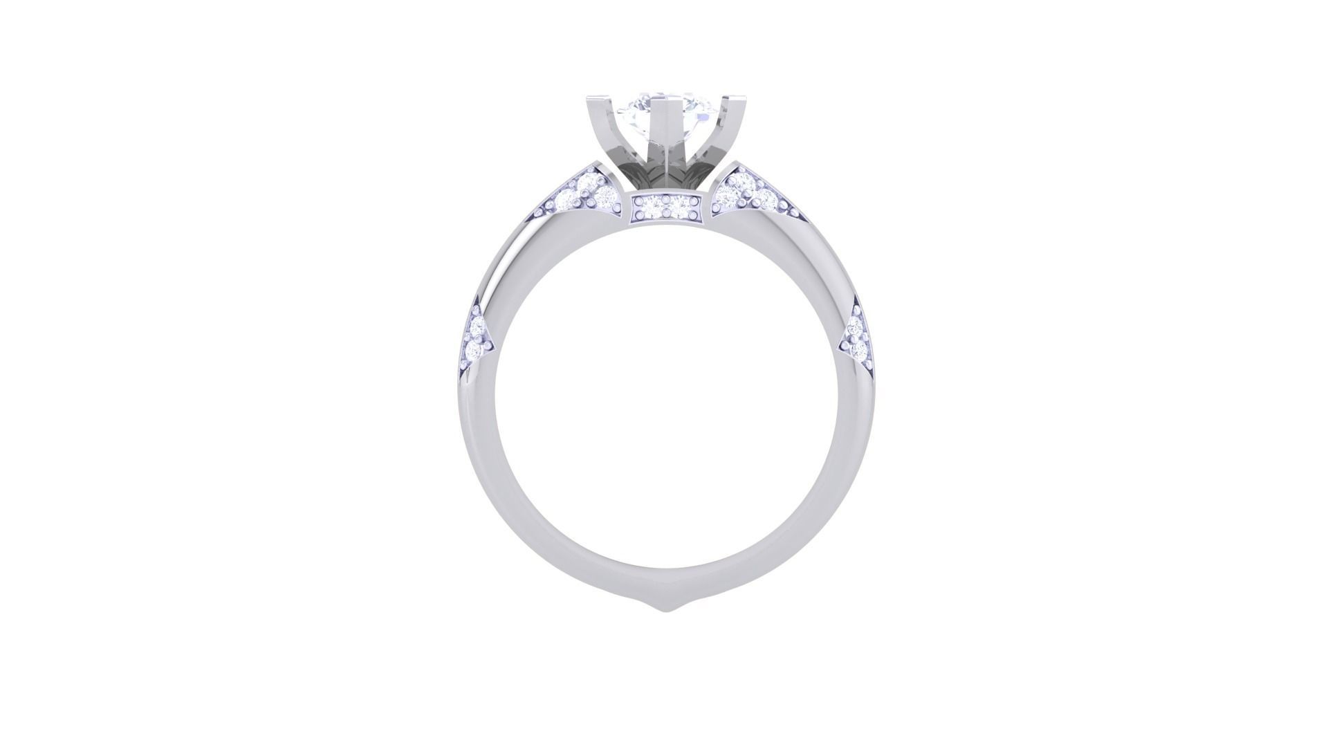 Women Solitaire Ring 3dm stl 3mf mtl gltf glb obj render 3D print model_11