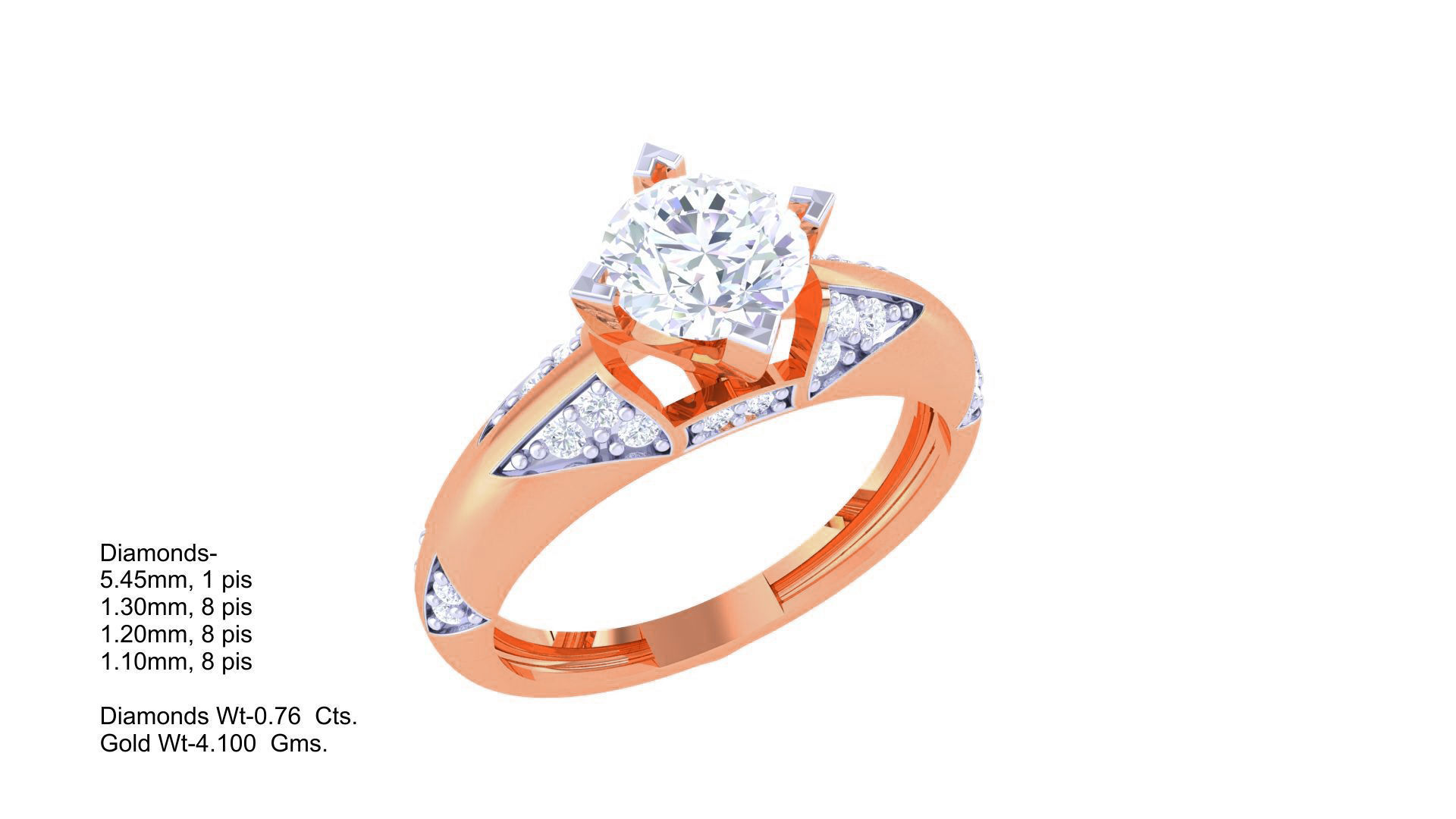 Women Solitaire Ring 3dm stl 3mf mtl gltf glb obj render 3D print model_3