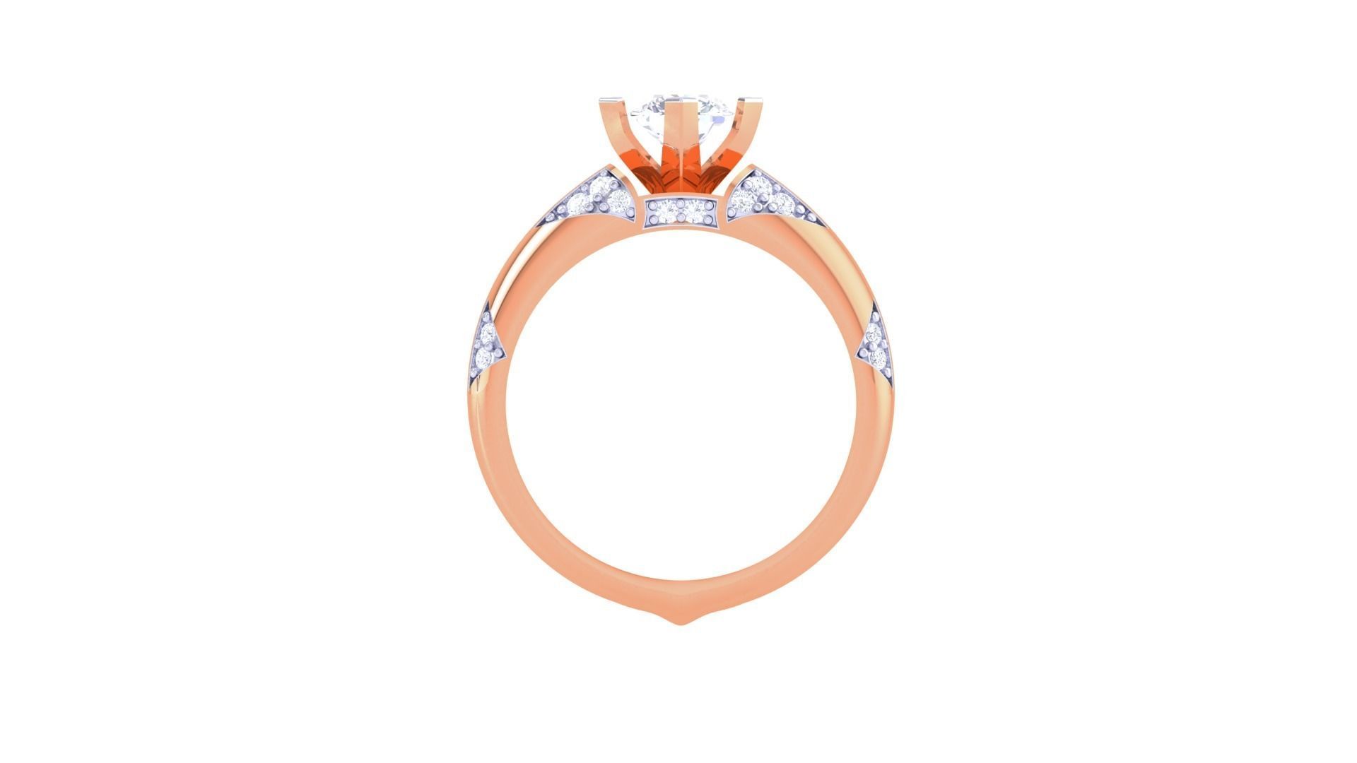 Women Solitaire Ring 3dm stl 3mf mtl gltf glb obj render 3D print model_12