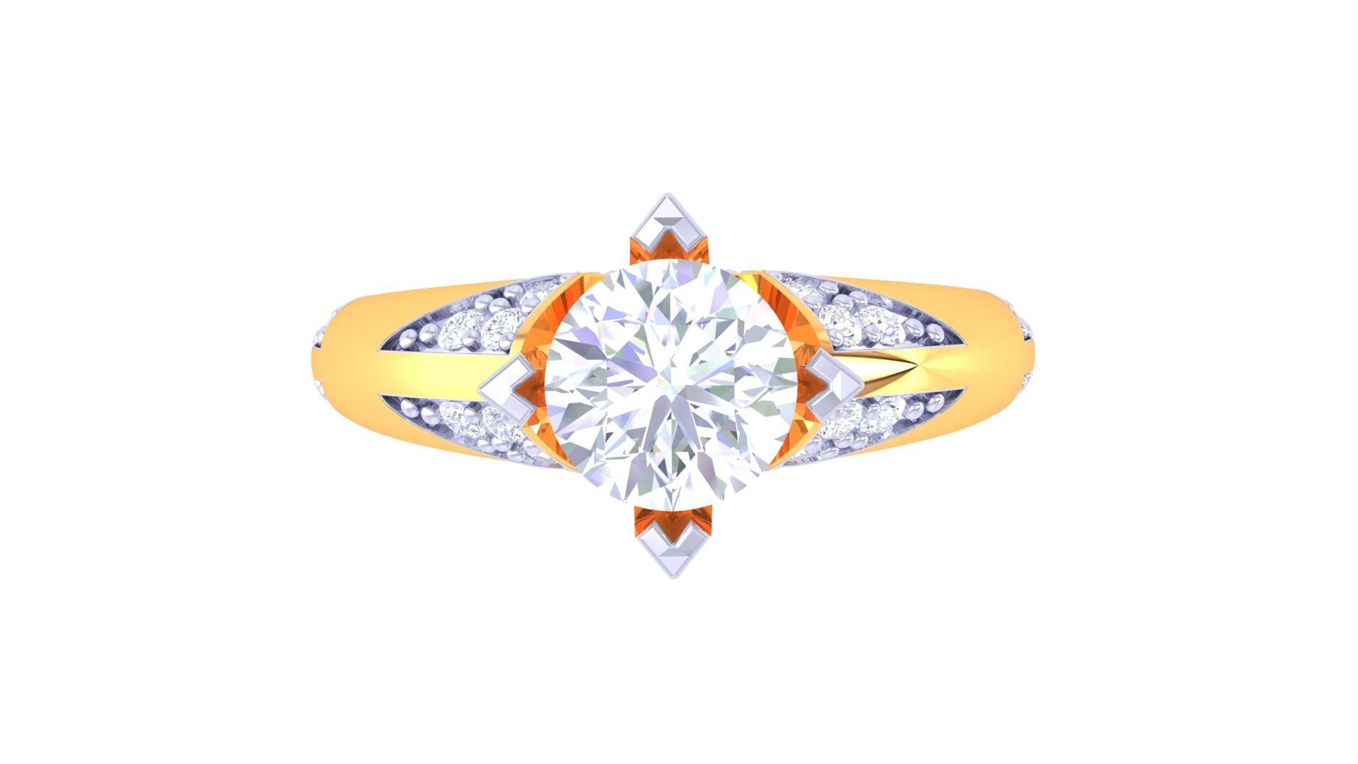 Women Solitaire Ring 3dm stl 3mf mtl gltf glb obj render 3D print model_7