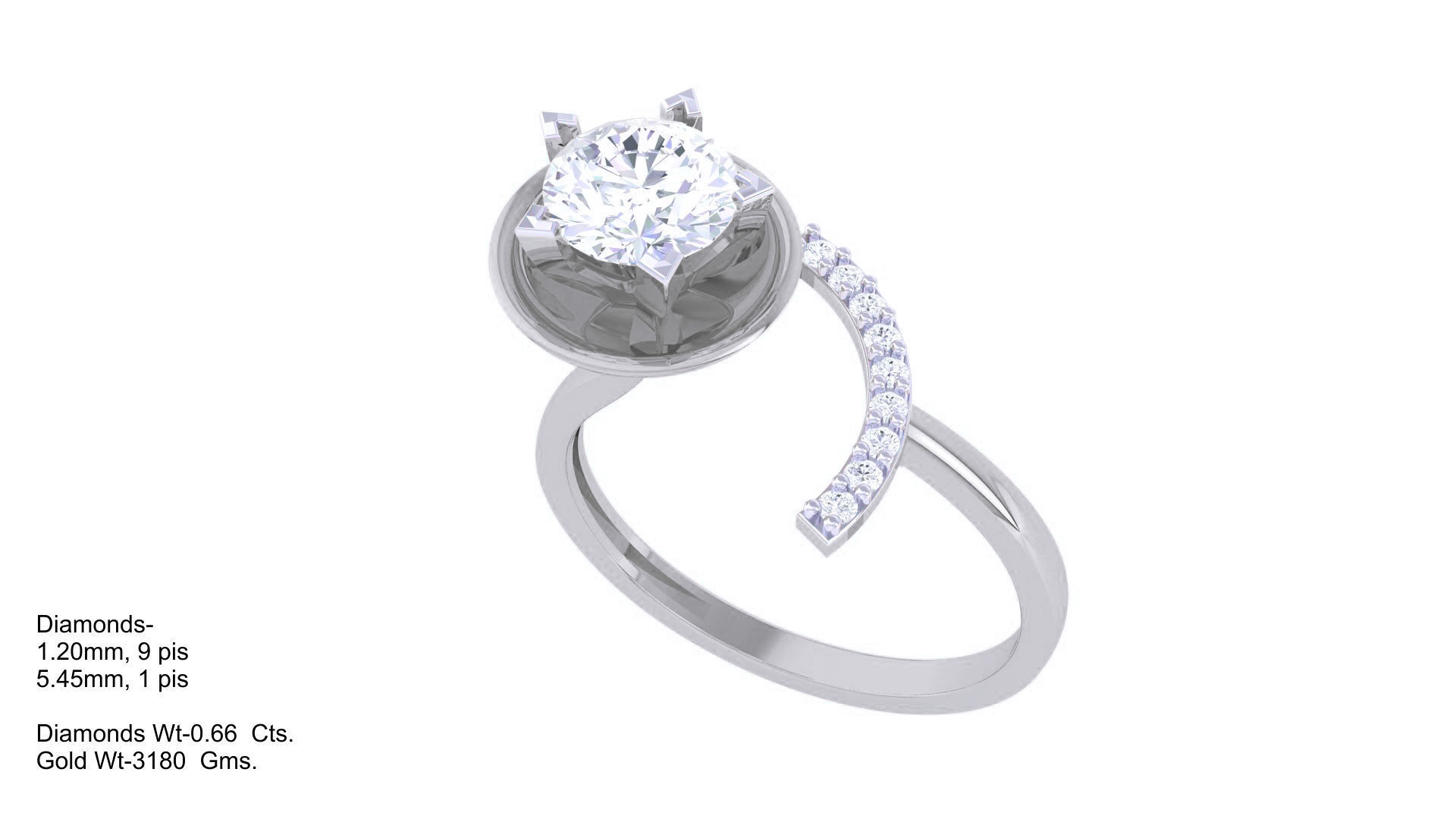 Women Solitaire Ring 3dm stl 3mf mtl gltf glb obj render 3D print model_3