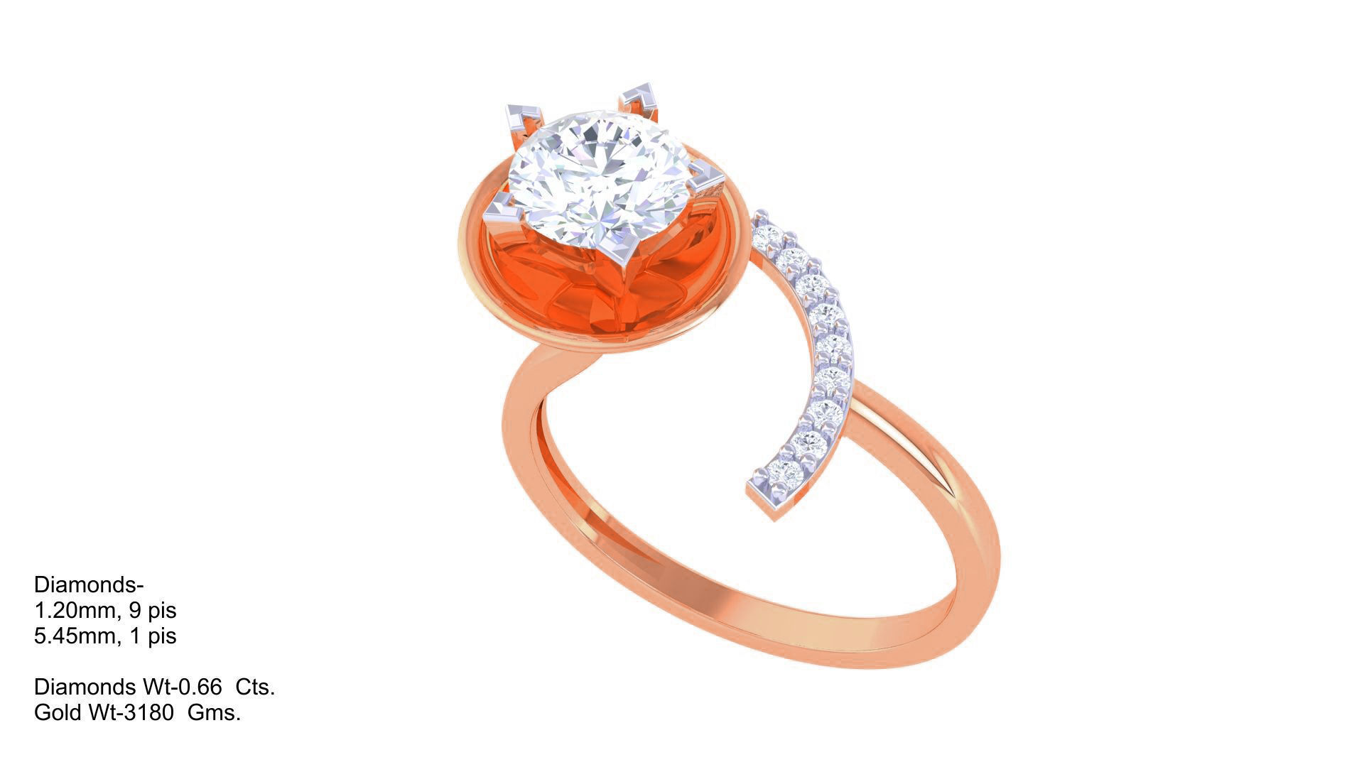 Women Solitaire Ring 3dm stl 3mf mtl gltf glb obj render 3D print model_4