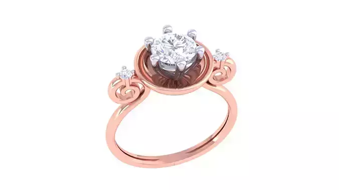 Women Solitaire Ring 3dm stl 3mf mtl gltf glb obj render