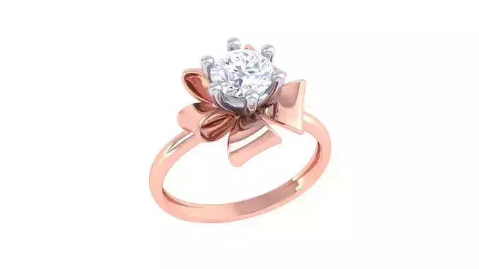 Women Mono Single Diamond Solitaire Ring 3dm stl renders details 3D print model