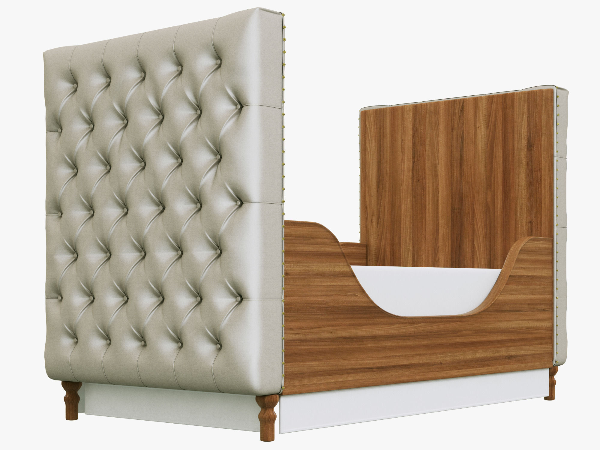 Restoration Hardware Chesterfield Tufted Crib 3D model_2