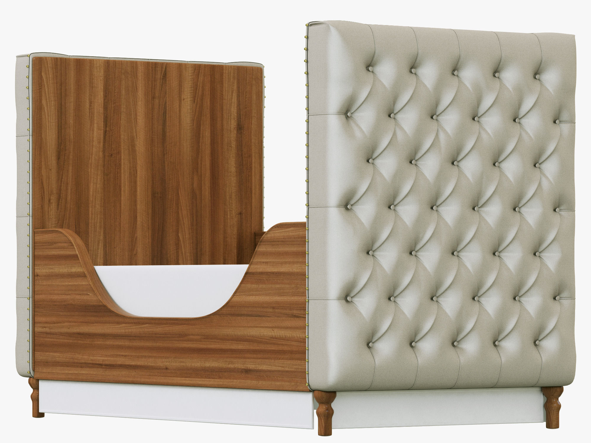 Restoration Hardware Chesterfield Tufted Crib 3D model_4