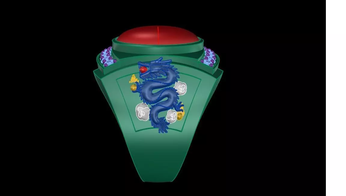 DRAGON CHARM RING 3D print model
