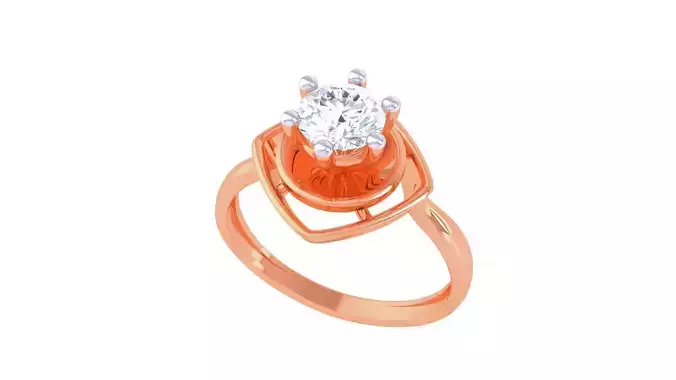 Women Mono Single Diamond Solitaire Ring 3dm stl renders details 3D print model