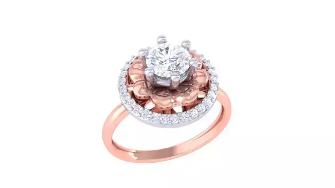 Women Solitaire Ring 3dm stl 3mf mtl gltf glb obj render 3D print model