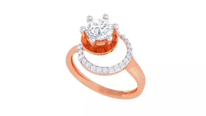 Women Solitaire Ring 3dm stl 3mf mtl gltf glb obj render 3D print model