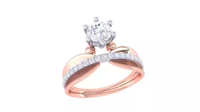 Women Solitaire Ring 3dm stl 3mf mtl gltf glb obj render 3D print model