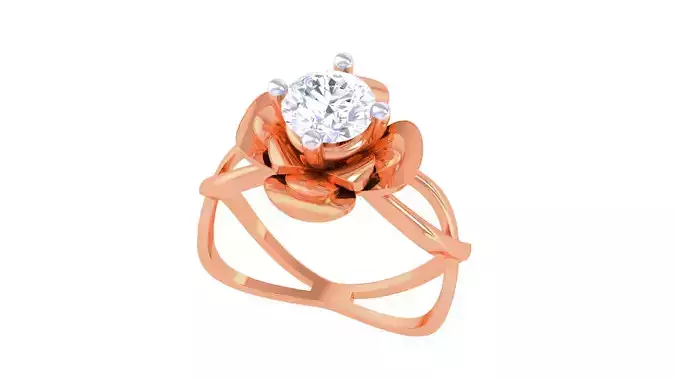  Mono Single Diamond Solitaire  Wire  Ring 3dm stl renders 3D print model