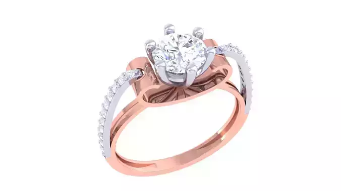 Women Solitaire Ring 3dm stl 3mf mtl gltf glb obj render 3D print model