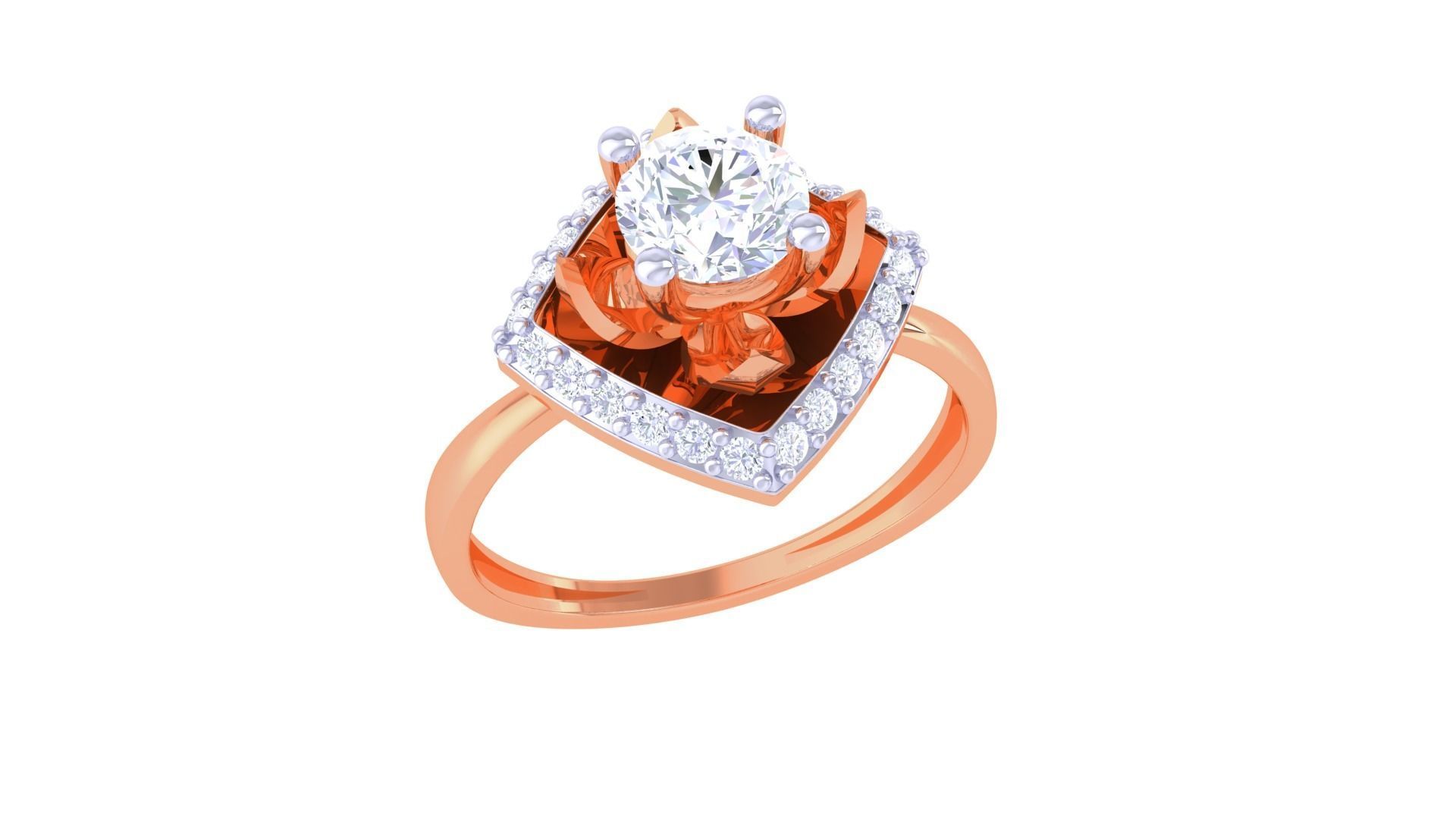 Women Solitaire Ring 3dm stl 3mf mtl gltf glb obj render 3D print model_6