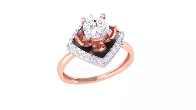 Women Solitaire Ring 3dm stl 3mf mtl gltf glb obj render