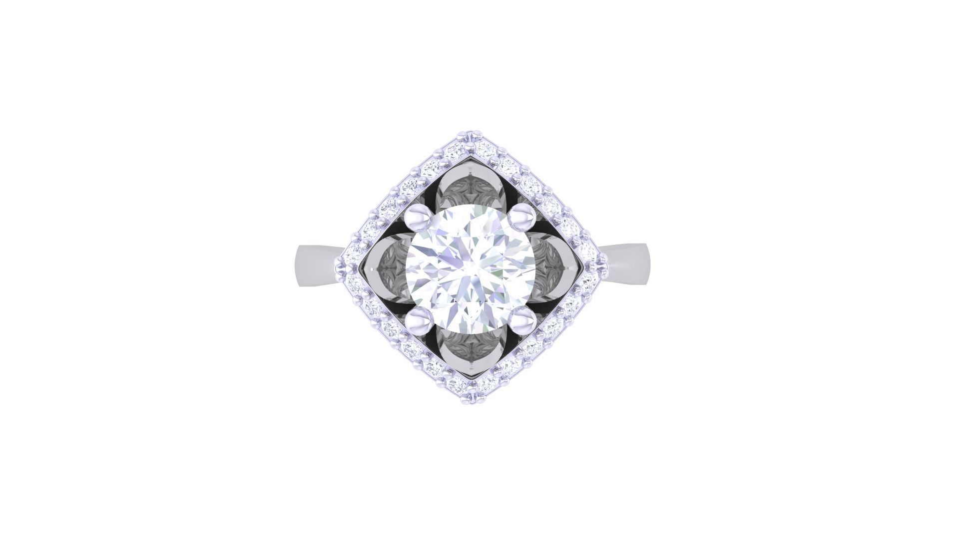 Women Solitaire Ring 3dm stl 3mf mtl gltf glb obj render 3D print model_8