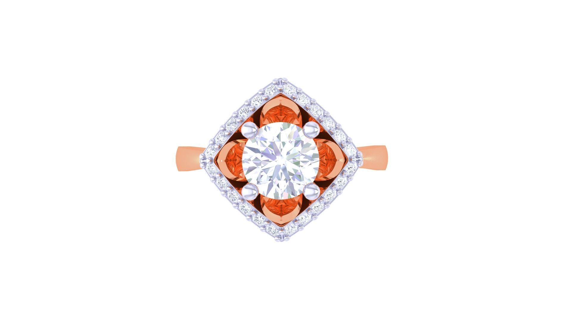 Women Solitaire Ring 3dm stl 3mf mtl gltf glb obj render 3D print model_9