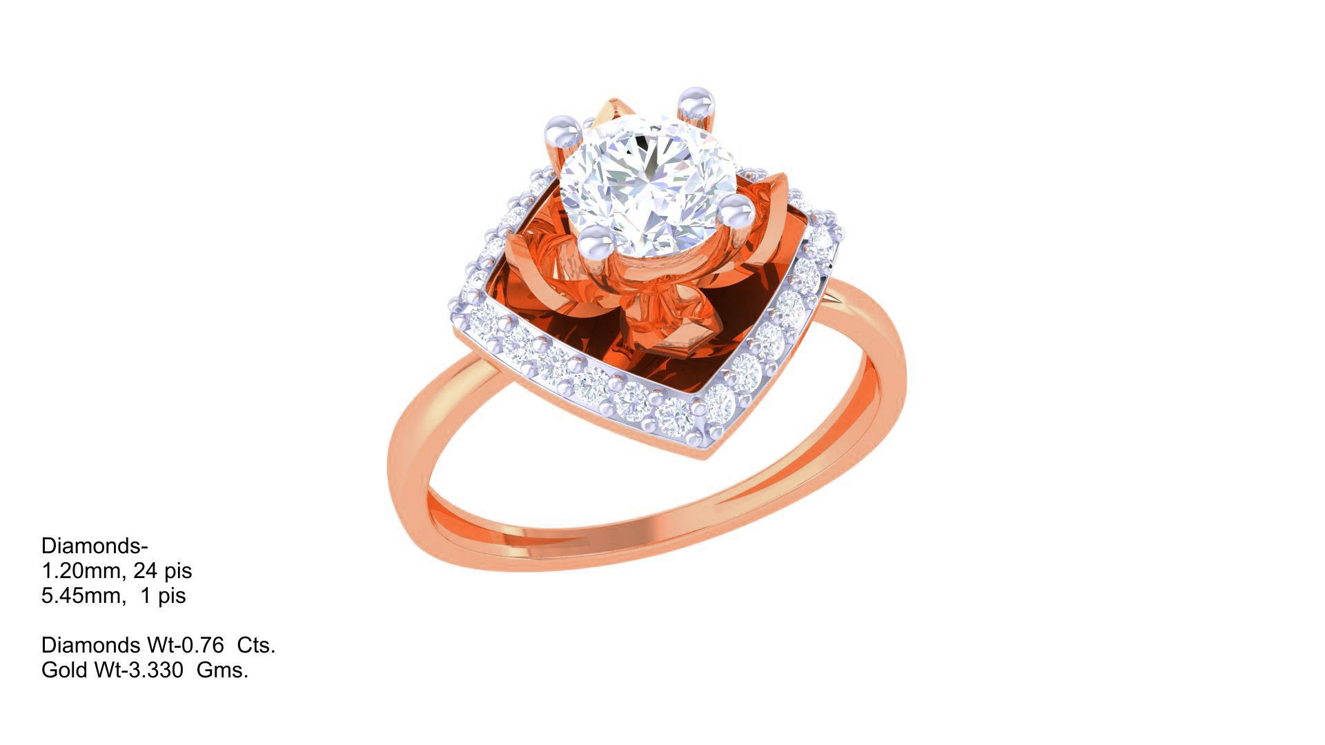 Women Solitaire Ring 3dm stl 3mf mtl gltf glb obj render 3D print model_3