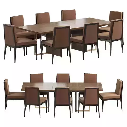 Mid Century Dining Table and carmel dining chair