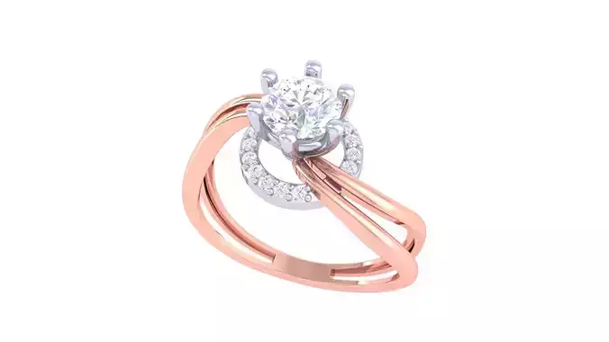 Women Solitaire Ring 3dm stl 3mf mtl gltf glb obj render