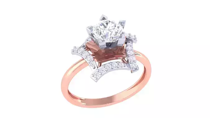 Women Solitaire Ring 3dm stl 3mf mtl gltf glb obj render 3D print model