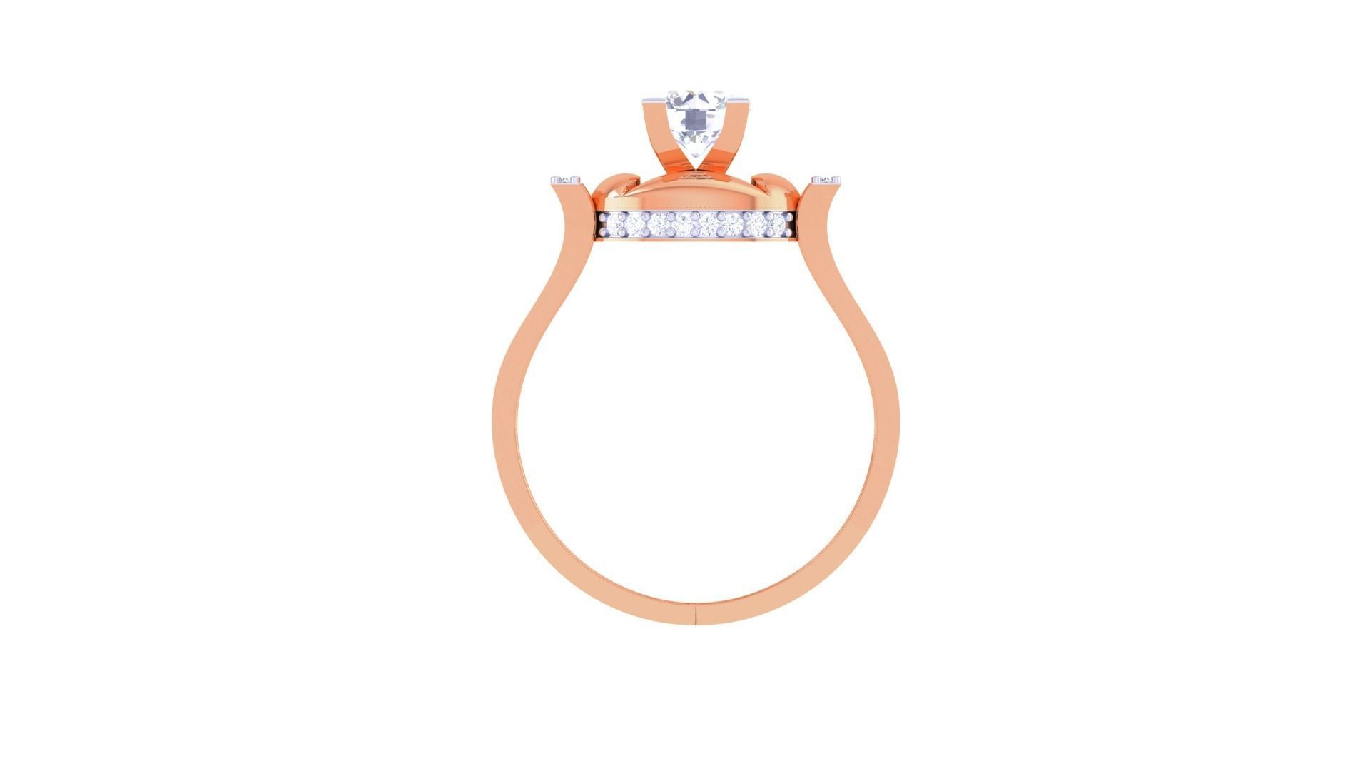 Women Solitaire Ring 3dm stl 3mf mtl gltf glb obj render 3D print model_12