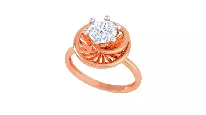 Women Mono Single Diamond Solitaire Ring 3dm stl renders details 3D print model