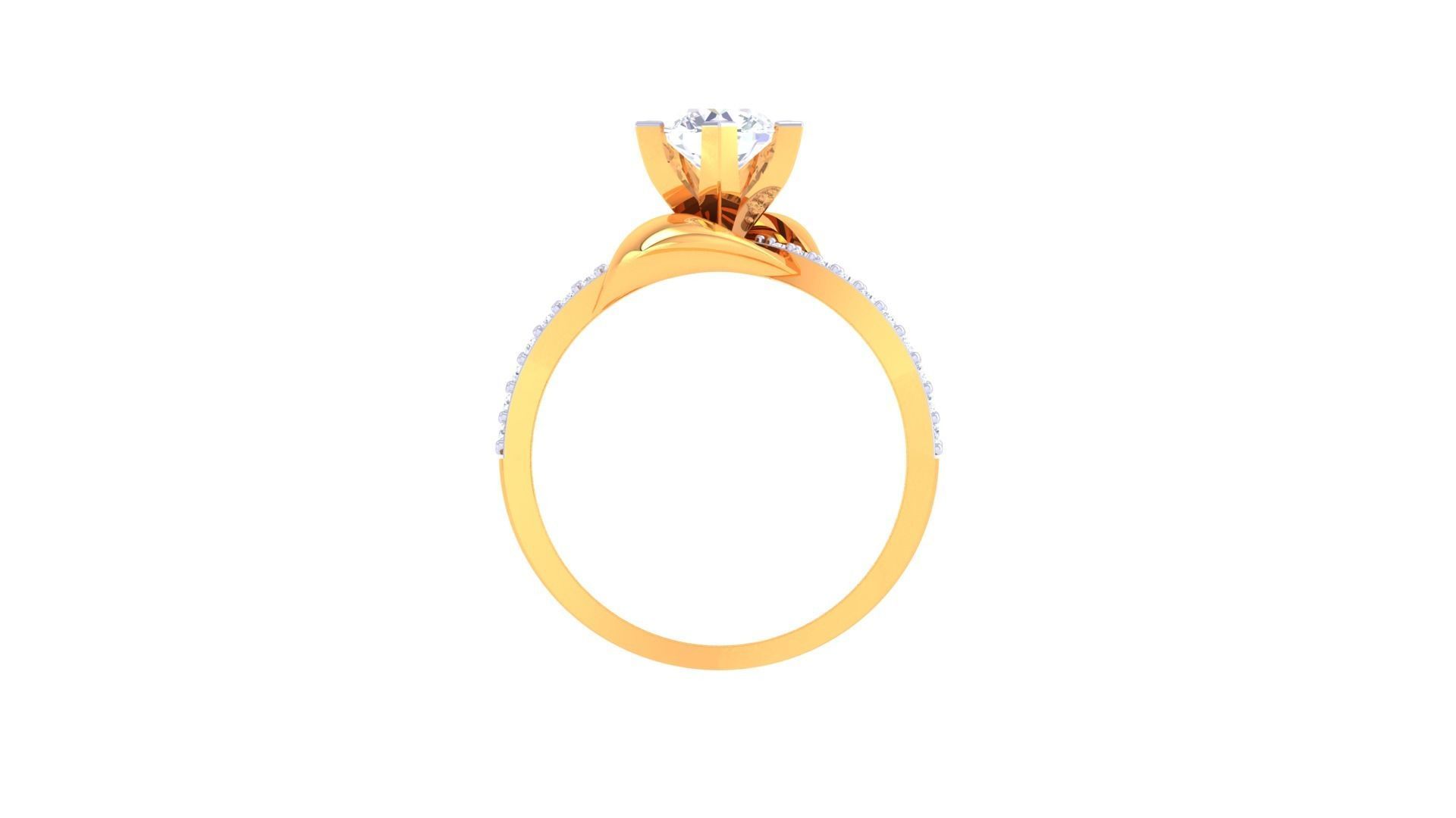 Women Solitaire Ring 3dm stl 3mf mtl gltf glb obj render 3D print model_10