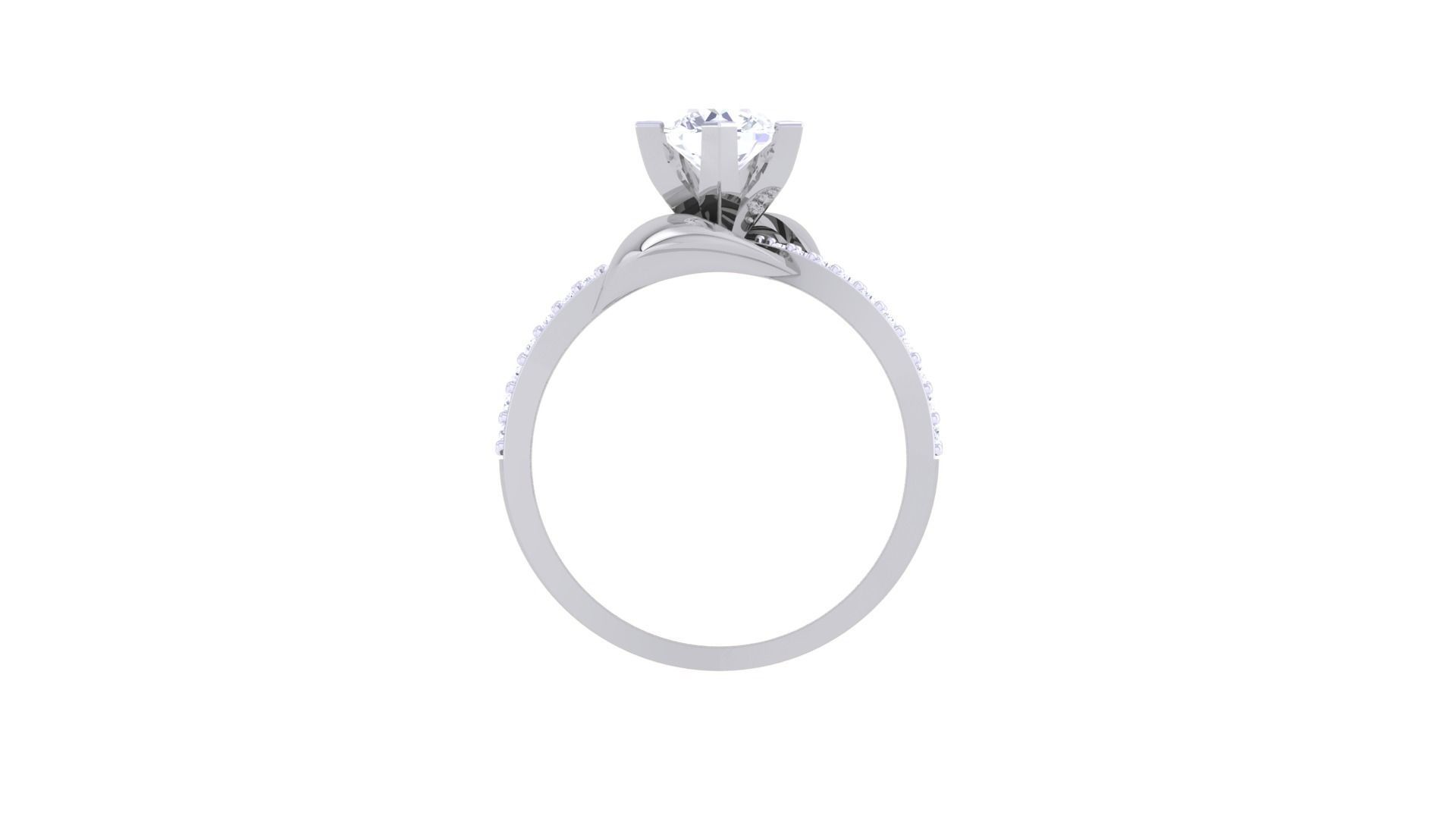 Women Solitaire Ring 3dm stl 3mf mtl gltf glb obj render 3D print model_11