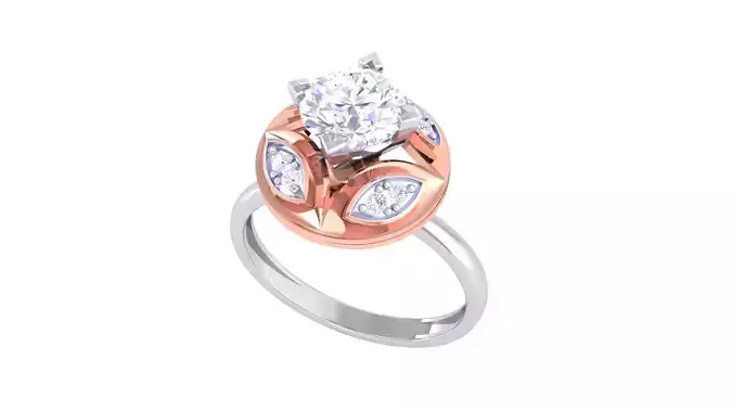 Women Solitaire Ring 3dm stl 3mf mtl gltf glb obj render 3D print model