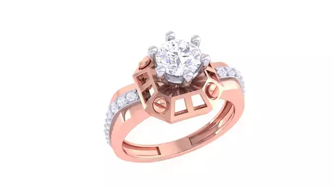 Women Solitaire Ring 3dm stl 3mf mtl gltf glb obj render 3D print model