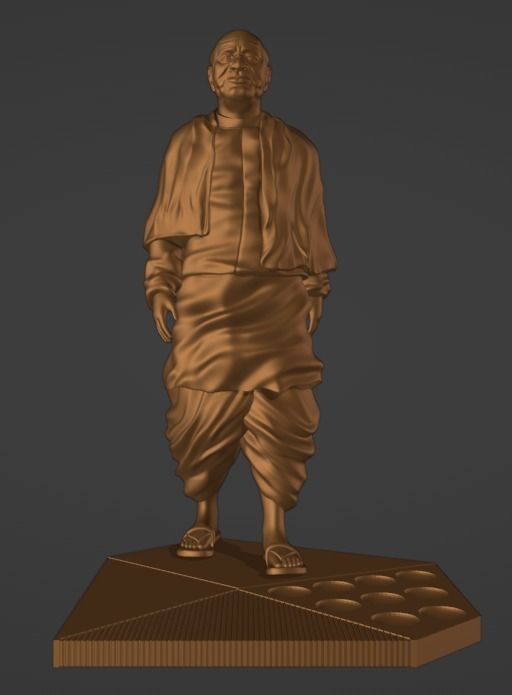 Statue of Unity or sardar patel Low-poly 3D model_4