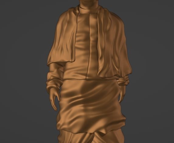 Statue of Unity or sardar patel Low-poly 3D model_9
