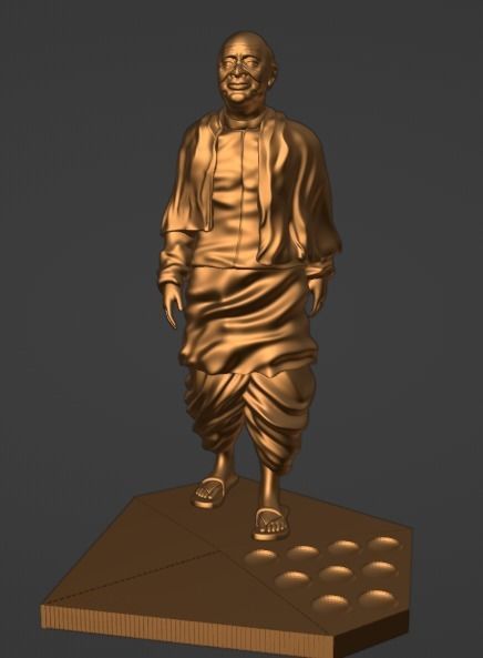 Statue of Unity or sardar patel Low-poly 3D model_3