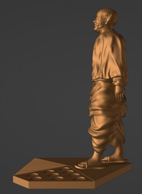 Statue of Unity or sardar patel Low-poly 3D model_10