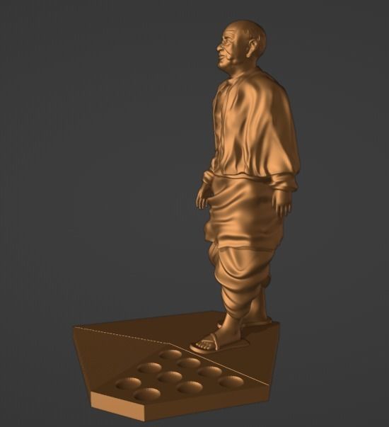 Statue of Unity or sardar patel Low-poly 3D model_12