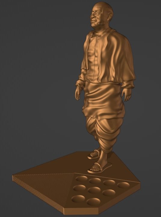Statue of Unity or sardar patel Low-poly 3D model_5