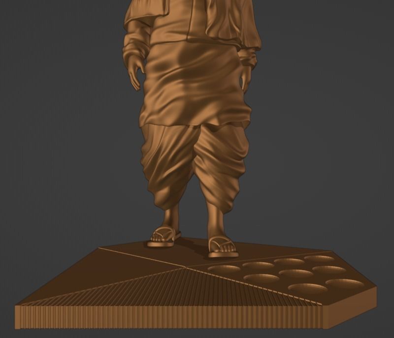 Statue of Unity or sardar patel Low-poly 3D model_8