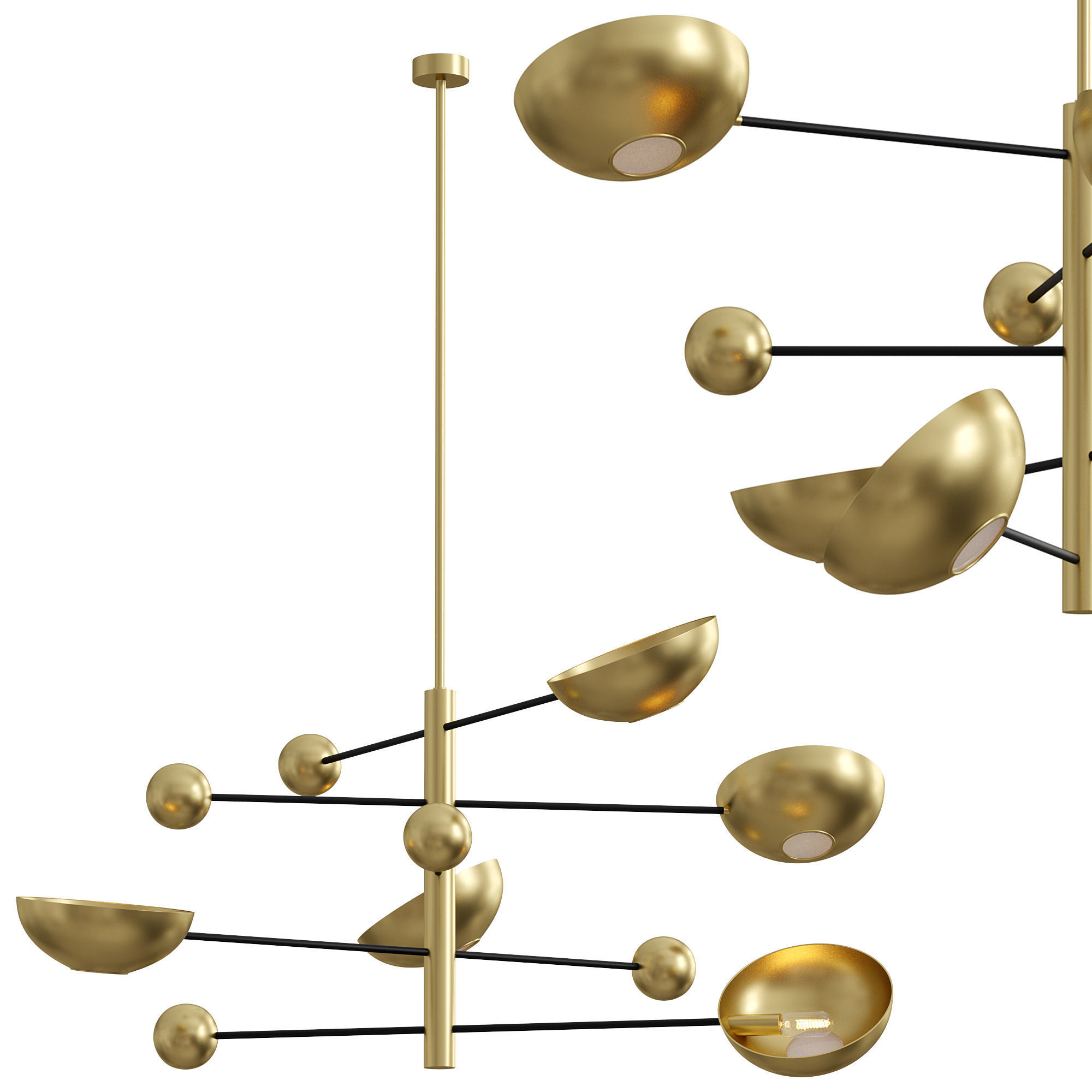 Salinas Chandelier Brass by luxdeco 3D model_1