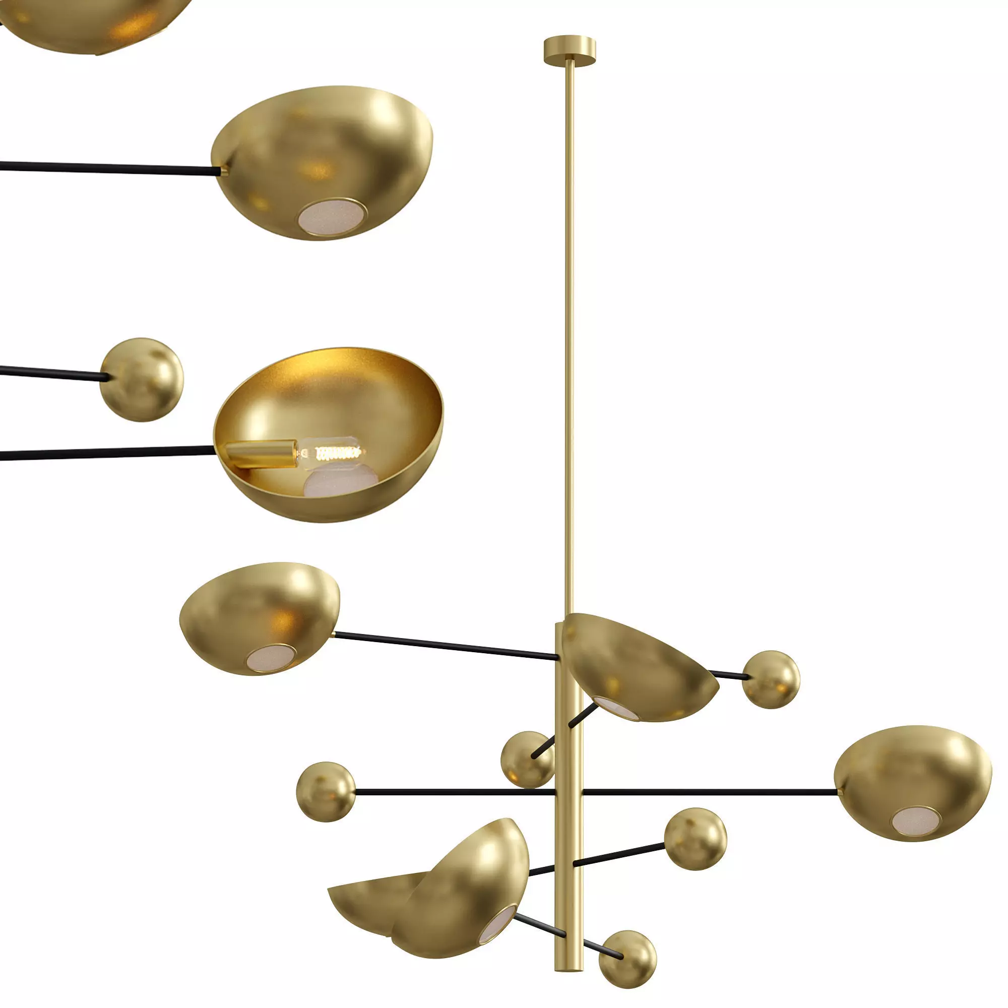 Salinas Chandelier Brass by luxdeco 3D model_0