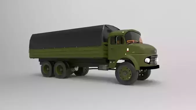 Old Mercedes Benz Military Truck 3D model