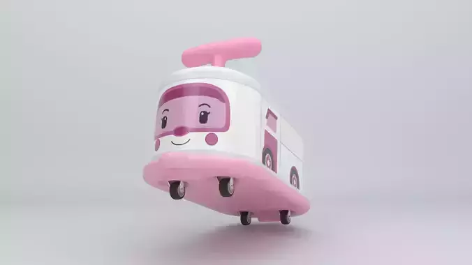 Ambulance Toy Push Car 3D model